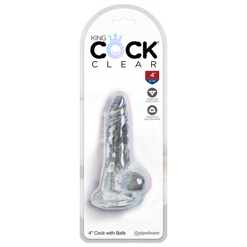 King Cock Clear 4″ Cock With Balls — photo 2