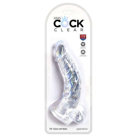 King Cock Clear 7.5″ Cock With Balls