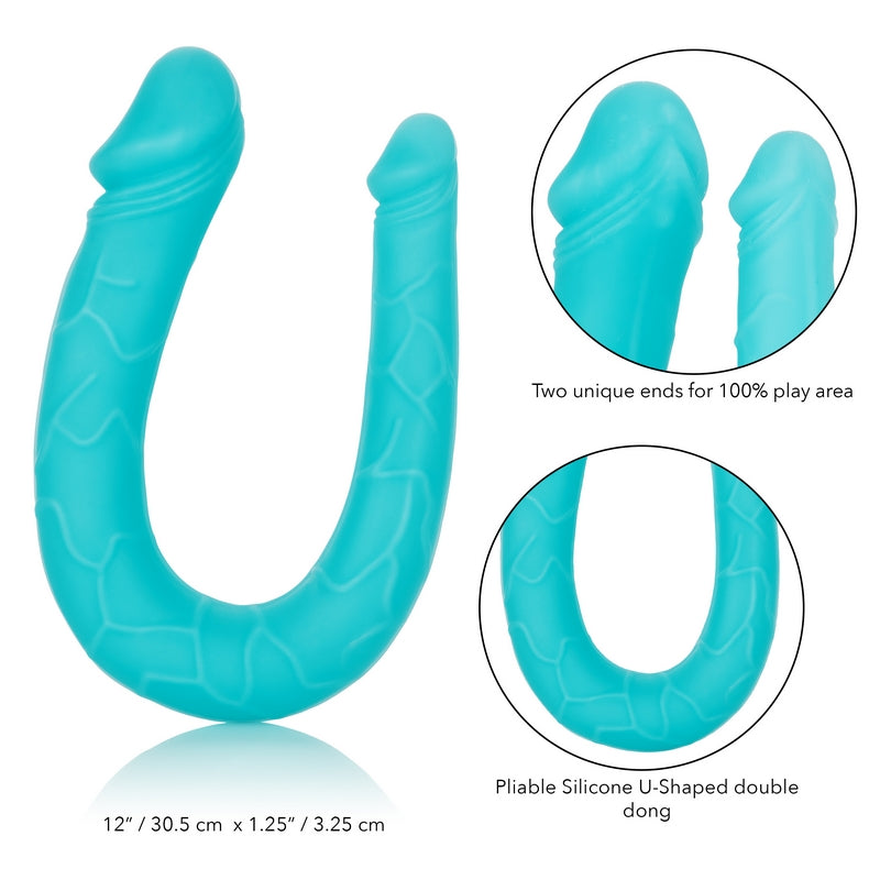 Silicone Double Dong AC/DC Dong Teal — photo 4