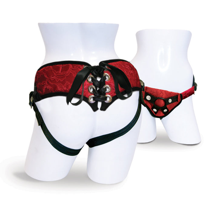 Red Lace Corsette Strap on — photo 3